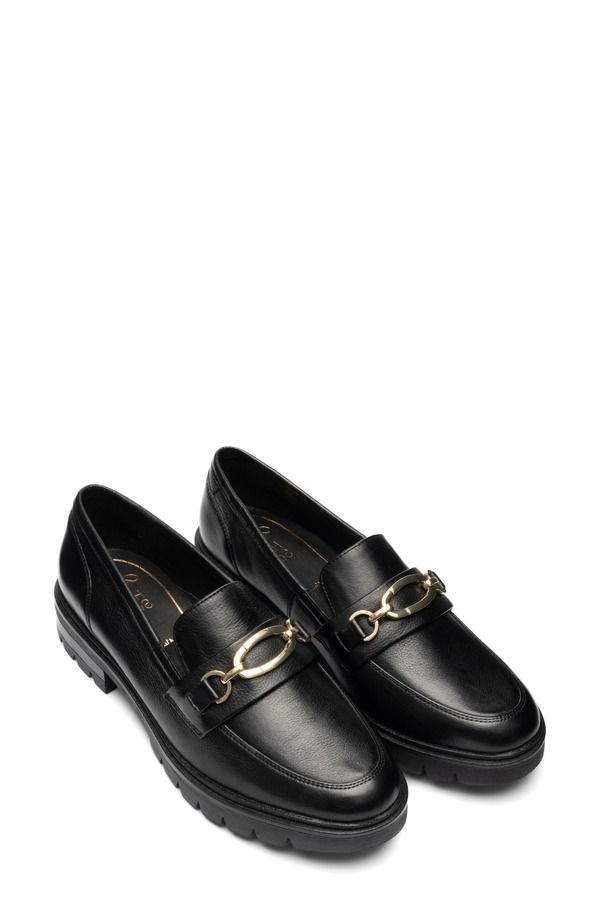 アラ レディース シューズ スリッポン・ローファー ara Camellia Lug Sole Bit Loafer Black ブラック