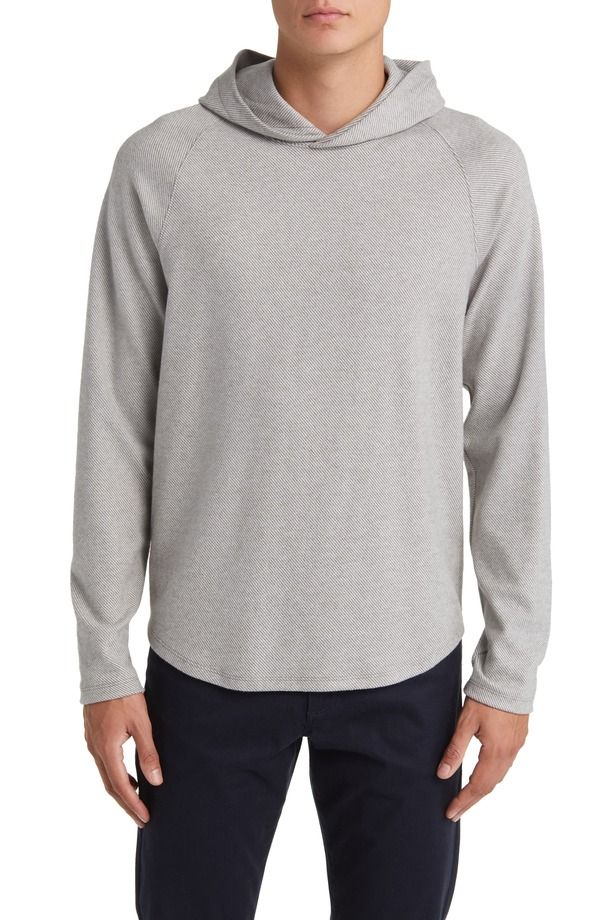ヴィンス メンズ アウター パーカー・スウェット Vince Broken Twill Hoodie Heather Grey Off White オフホワイト