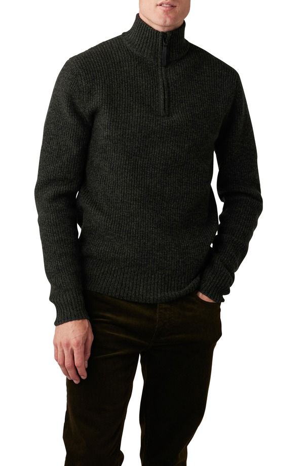 ロッドアンドグン メンズ アウター パーカー・スウェット ハーフジップ セーター Rodd Gunn Robbies Road Quarter Zip Sweater Jungle