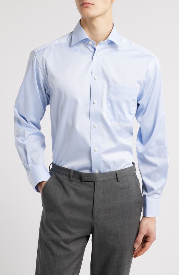 エトン メンズ トップス シャツ Eton Classic Fit Solidresshirt Light Pastel Blue ブルー