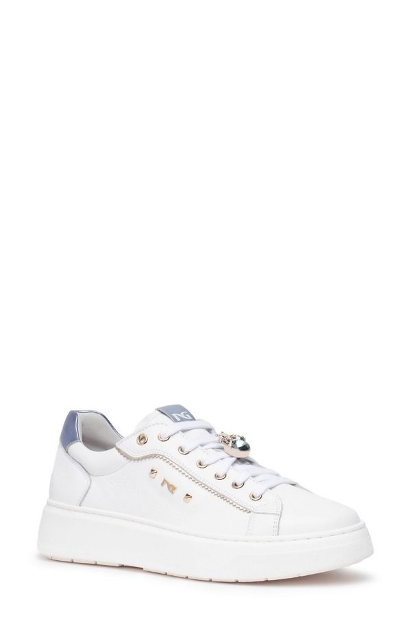 ネーロ ジャルディーニ レディース シューズ スニーカー プラットフォーム NeroGiardini Gems Platform Sneaker White Metallic Purple ホワイト
