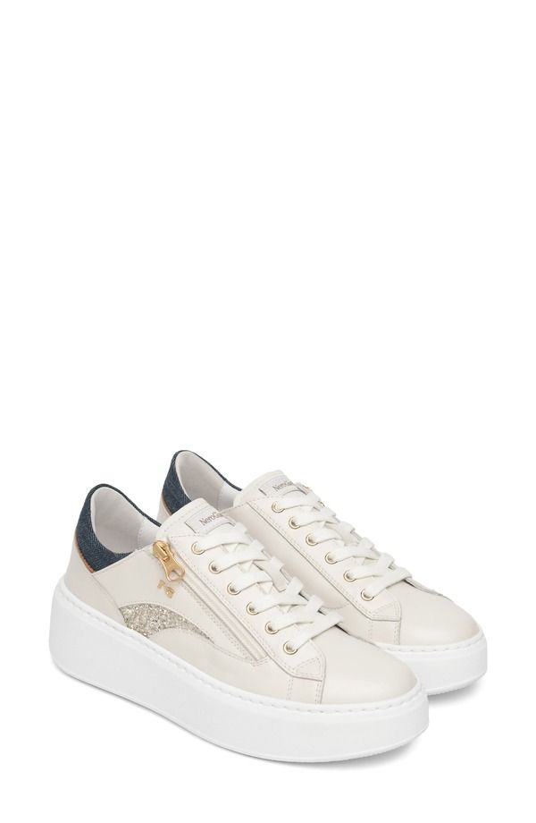 ネーロ ジャルディーニ レディース シューズ スニーカー プラットフォーム NeroGiardini Side Ziplatform Sneaker Beige Multi ベージュ