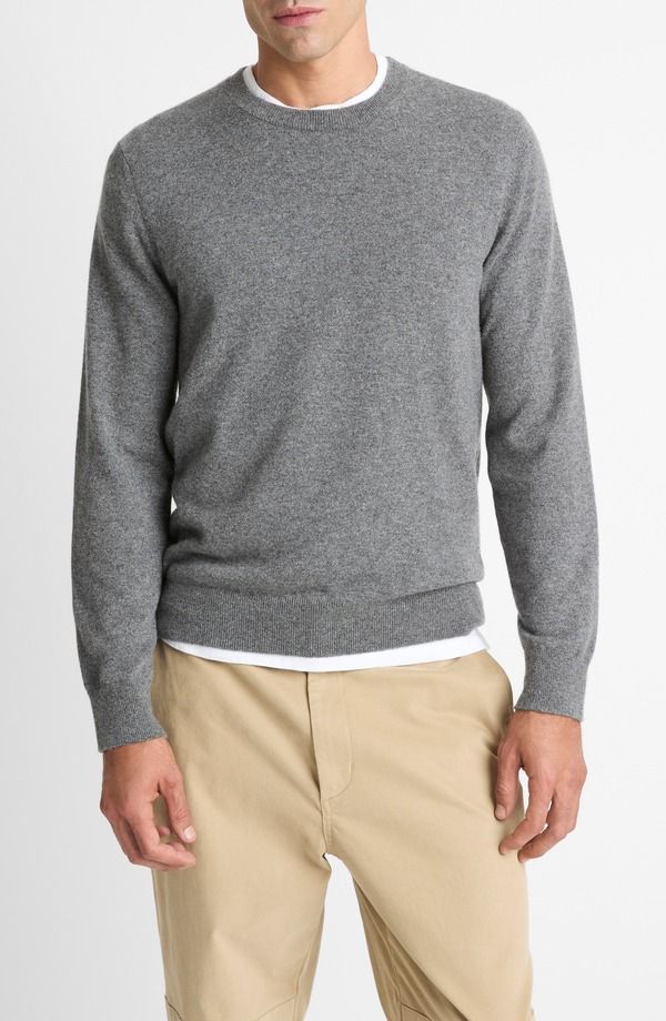 ヴィンス メンズ アウター パーカー・スウェット クルーネック セーター Vince Cashmere Crewneck Sweater Medium Heather Grey グレー