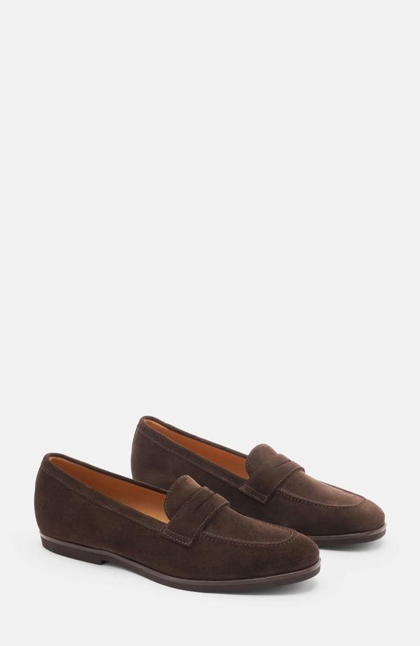 スカロッソ レディース シューズ スリッポン・ローファー SCAROSSO Monica Loafers Brown Suede ブラウン