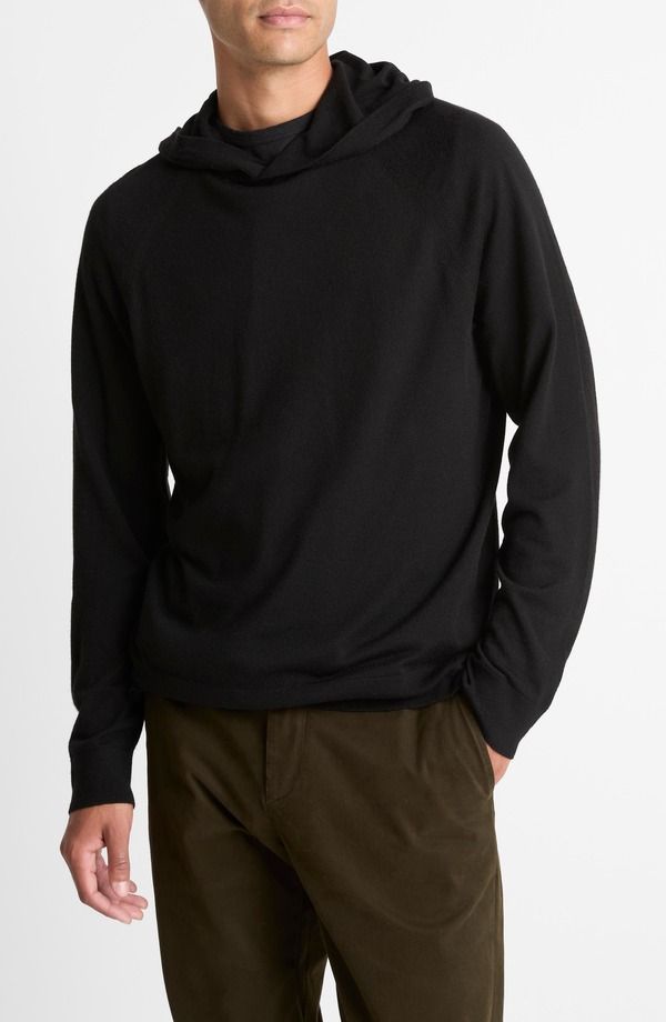 ヴィンス メンズ アウター パーカー・スウェット ウール セーター Vince Wool Cashmere Hooded Sweater Black ブラック