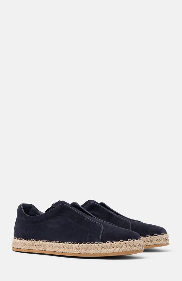 スカロッソ メンズ シューズ スリッポン・ローファー SCAROSSO Thiago Espadrilles Blue Suede ブルー