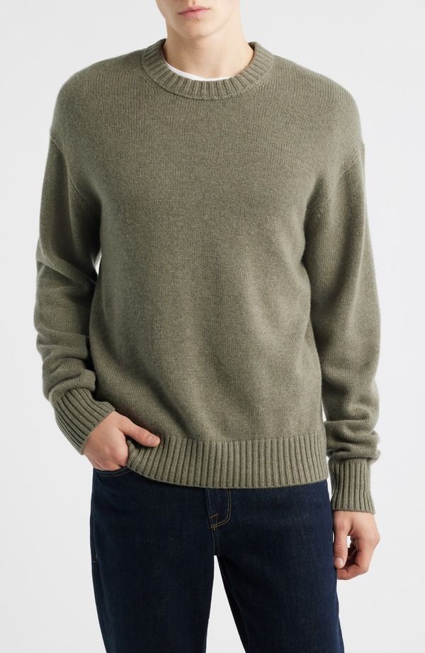 フレーム メンズ アウター パーカー・スウェット クルーネック セーター FRAME Cashmere Crewneck Sweater Smoky Green グリーン