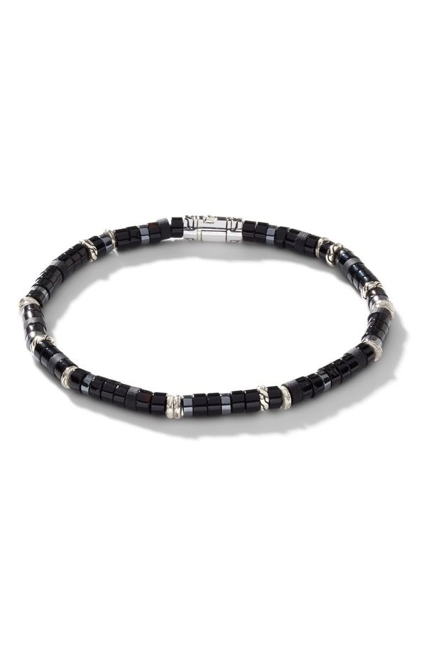 ジョン・ハーディー メンズ アクセサリー ブレスレット・バングル・アンクレット John Hardy Heishi Bracelet Gemstones Sterling SilverBlack ブラ