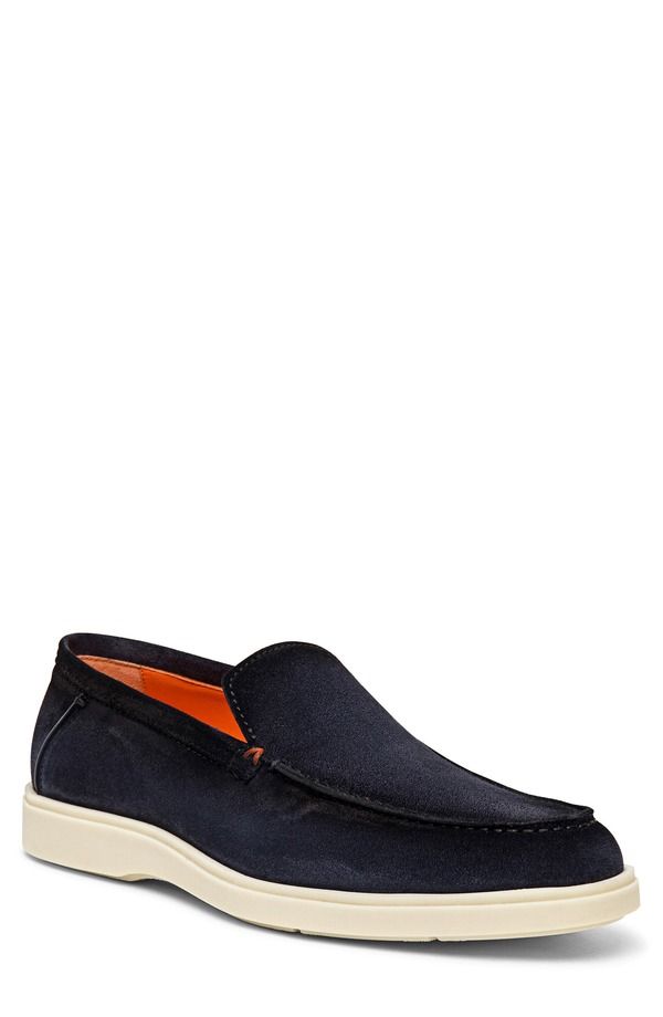 サントーニ メンズ シューズ スリッポン・ローファー Santoni Botanist SlipOn Shoe Blue Suede ブルー