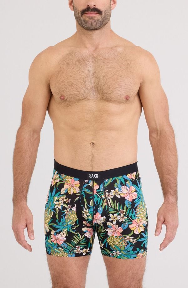 サックス メンズ アンダーウェア ボクサーパンツ SAXX Daytripper Comfort Stretch Boxer Briefs Pineapple FieldBlk