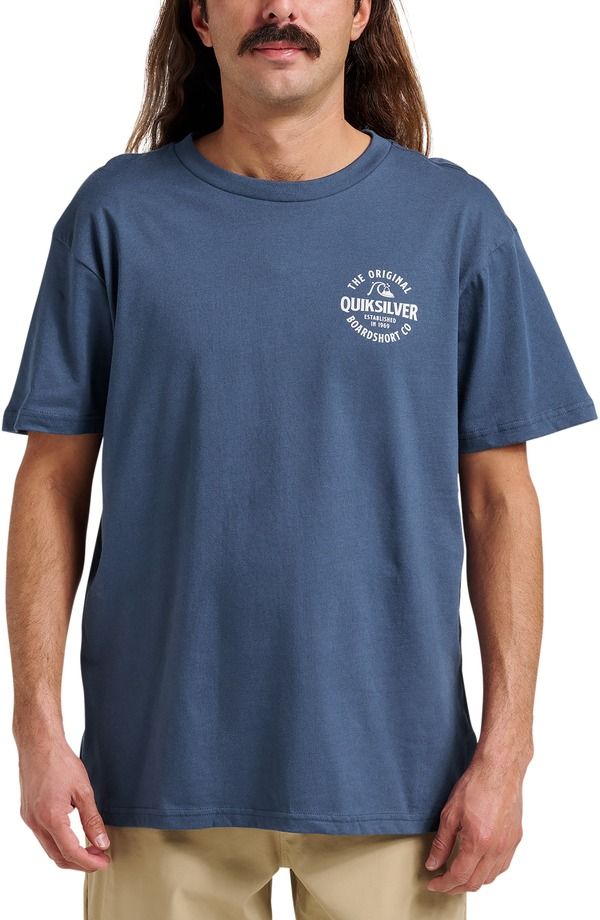 クイックシルバー メンズ トップス Tシャツ コットン グラフィック Quiksilver Locked Up Cotton Blend Graphic TShirt Navy ネイビー