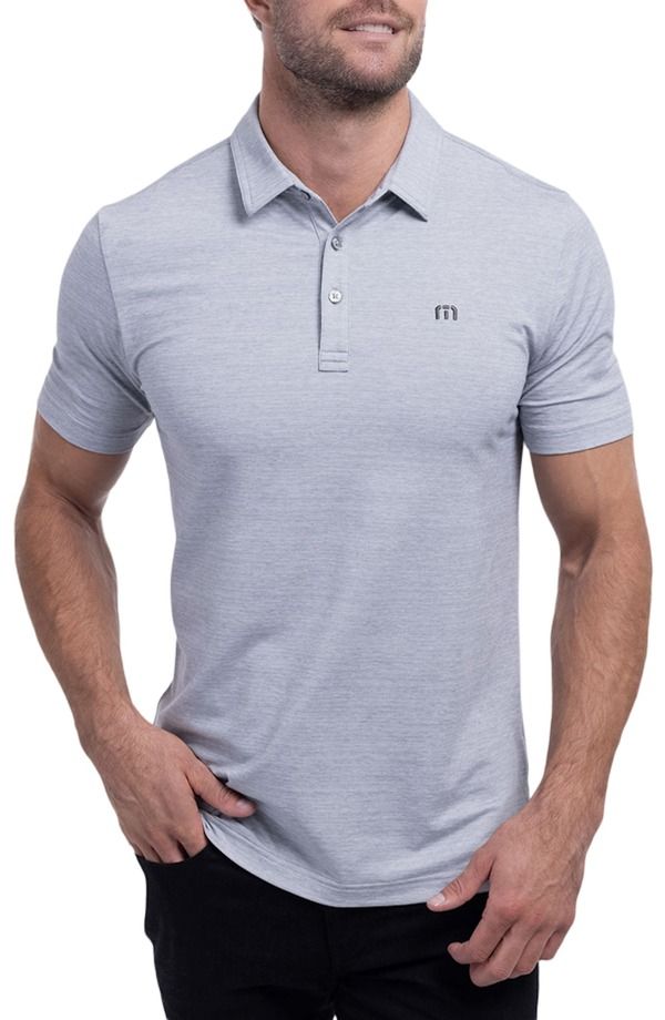 トラビスマヒュー メンズ トップス ポロシャツ TravisMathew Theater Solid Short Sleeve Performance Polo Heather Microchip ヘ