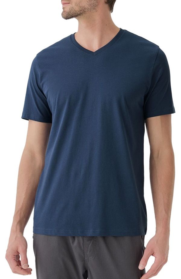 パクト メンズ トップス Tシャツ Vネック Pact Organic Softspun VNeck Tee French Navy ネイビー