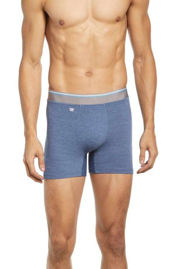 マック ウェルダン メンズ アンダーウェア ボクサーパンツ ニット Mack Weldon AIRKNITx Performance Boxer Briefs Indigo Heather ヘザー