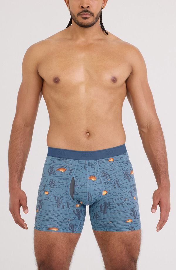 サックス メンズ アンダーウェア ボクサーパンツ メッシュ SAXX Quest Quick Dry Mesh Boxer Briefs CanyonlandsWsh Blue ブルー