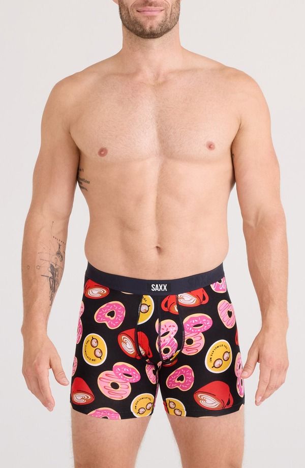 サックス メンズ アンダーウェア ボクサーパンツ SAXX Vibe Xtra Soft Comfort Boxer Briefs Love StoryBlack ブラック