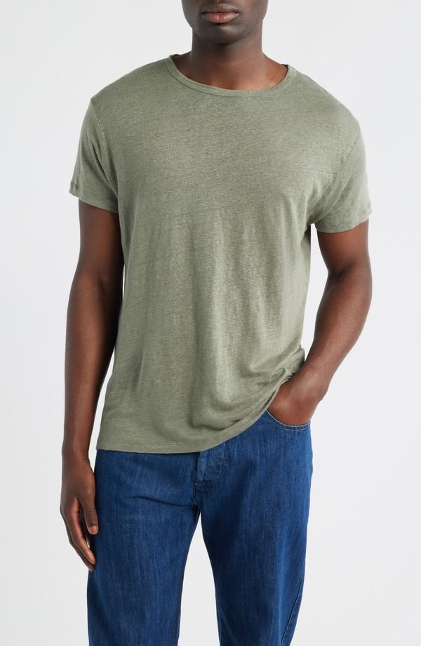 アレックスクレーン メンズ トップス Tシャツ リネン ALEX CRANE Sun Linen TShirt Pine