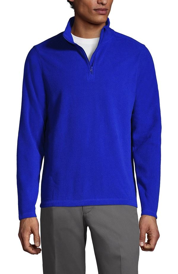ランズエンド メンズ アウター パーカー・スウェット ハーフジップ フリース Lands End School Uniform Young Lightweight Fleece Quarter Zip