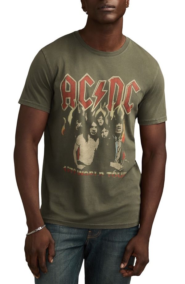 ラッキーブランド メンズ トップス Tシャツ コットン グラフィック Lucky Brand ACDC Tour Cotton Graphic TShirt Raven