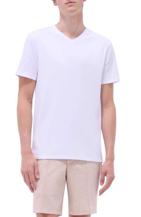 ブガッチ メンズ トップス Tシャツ コットン Bugatchi Holden Pima Cotton TShirt White ホワイト