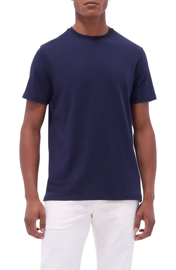 ブガッチ メンズ トップス Tシャツ コットン Bugatchi Hank Solid Pima Cotton TShirt Navy ネイビー