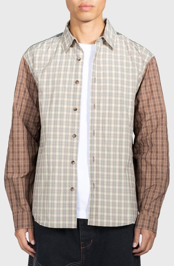 プレジャーズ メンズ トップス シャツ PLEASURES Dazed Mismatched Plaid ButtonUp Shirt Multi マルチカラー