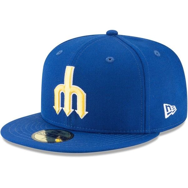 ニューエラ メンズ アクセサリー 帽子 ウール Mens New Era Blue Seattle Mariners Cooperstown Collection Wool 59FIFTY Fitte