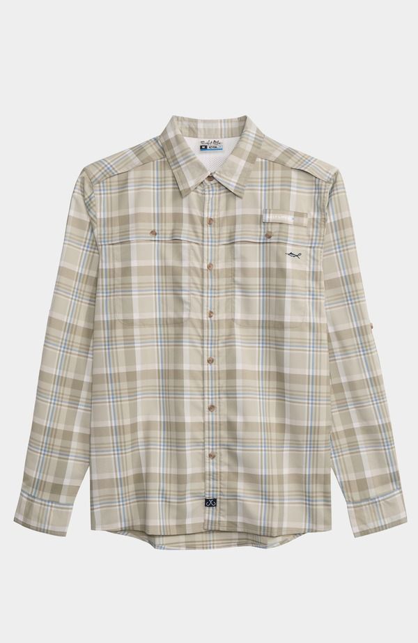 ソルトライフ メンズ トップス シャツ ボタンダウン Salt Life Breezers Long Sleeve Button Down Performance Shirt Desert Green