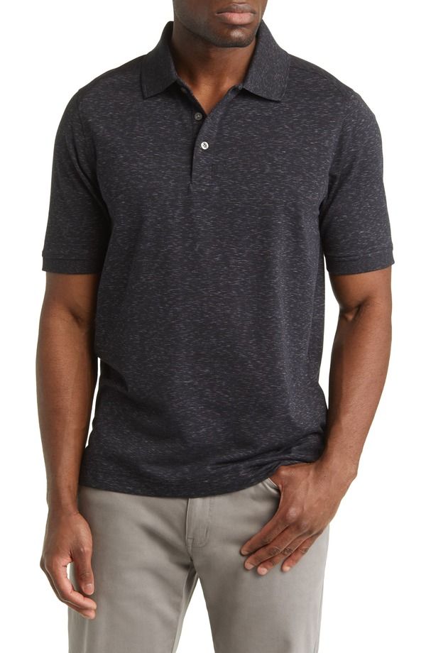 カッターアンドバック メンズ トップス ポロシャツ ジャージー Cutter Buck Advantage Space Dye Jersey Polo Dark Black ブラック
