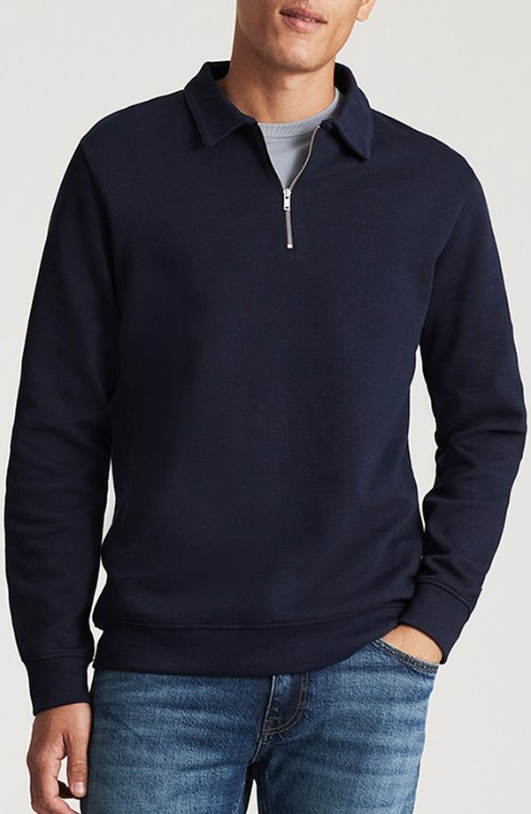 マーヴィ ジーンズ メンズ アウター パーカー・スウェット ハーフジップ シャツ Mavi Jeans Half Zip Sweatshirt Baritone Blue ブルー