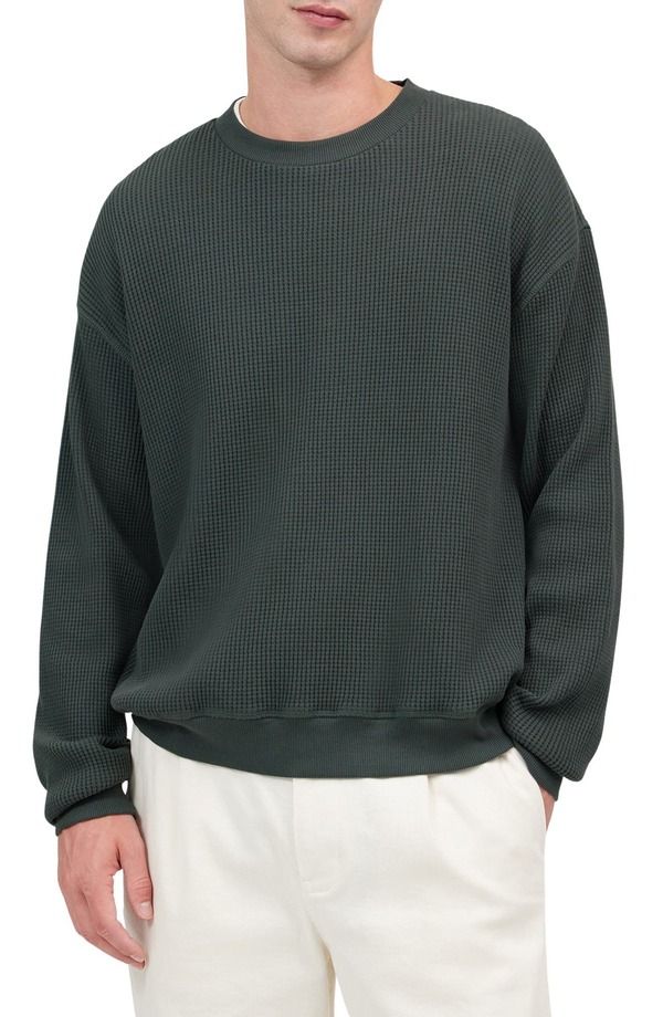 メイドウェル メンズ アウター パーカー・スウェット シャツ コットン Madewell Cotton Thermal Sweatshirt Industrial Green グリーン