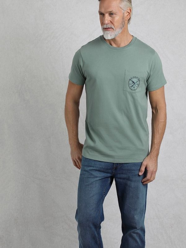 ウィアードフィッシュ メンズ トップス Tシャツ Weird Fish Tidal Branded PocketShirt Dusty Teal ティール
