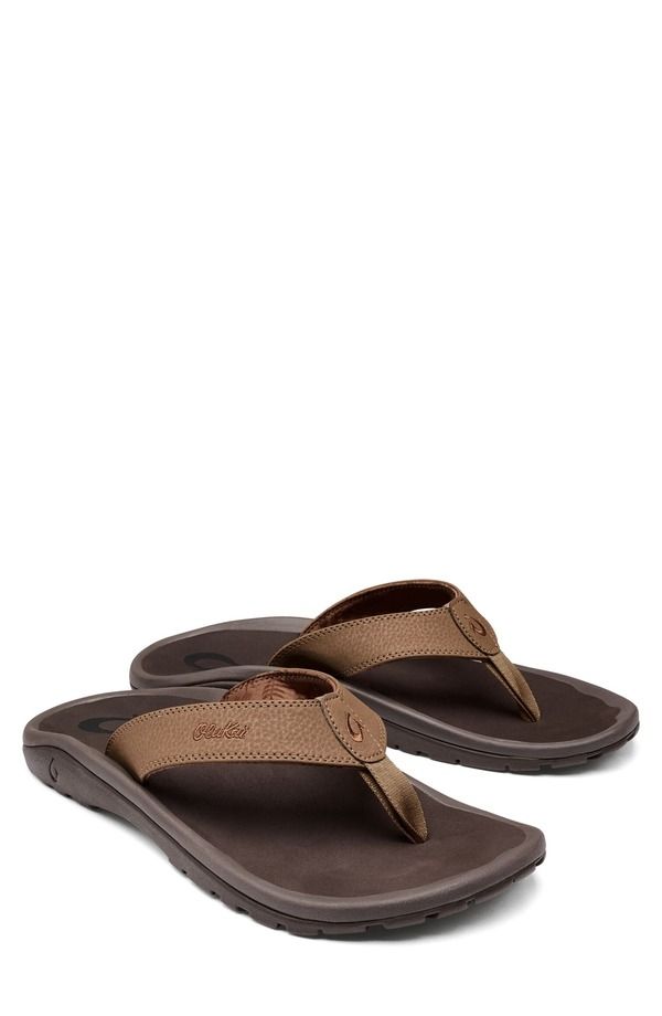 オルカイ メンズ シューズ サンダル OluKai Ohana Flip Flop Tan Dk Java タン