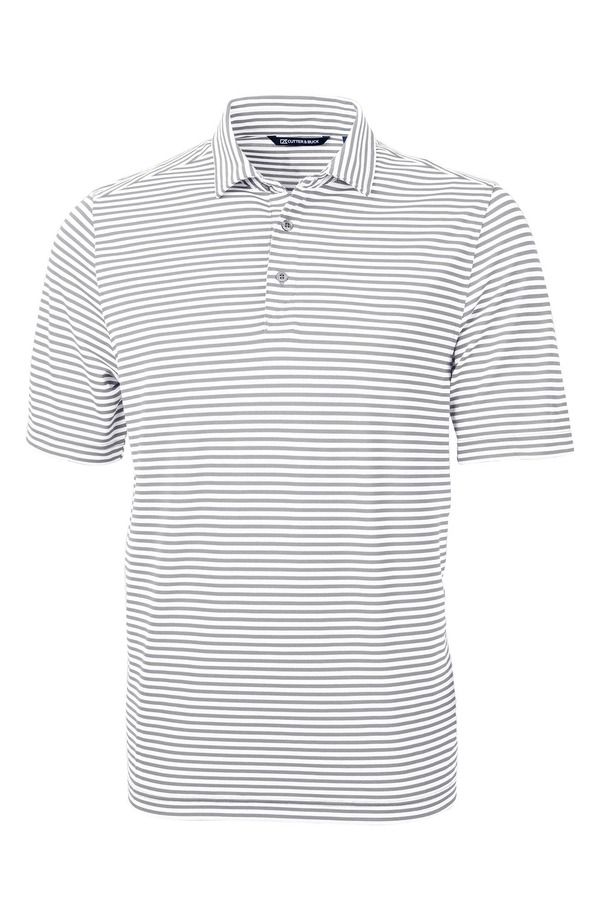 カッターアンドバック メンズ トップス ポロシャツ Cutter Buck Virtue Piqu Stripe Recycled Blend Polo Polished ストライプ