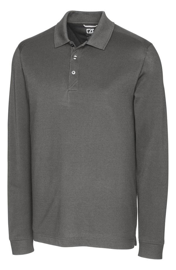 カッターアンドバック メンズ トップス ポロシャツ Cutter Buck Advantage TriBlend Long Sleeve Polo Elemental Grey グレー