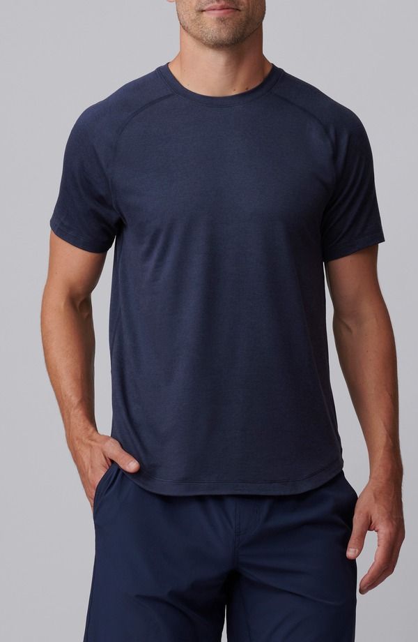 ローヌ メンズ トップス Tシャツ Rhone Atmosphere Performance TShirt Navy Heather ヘザー