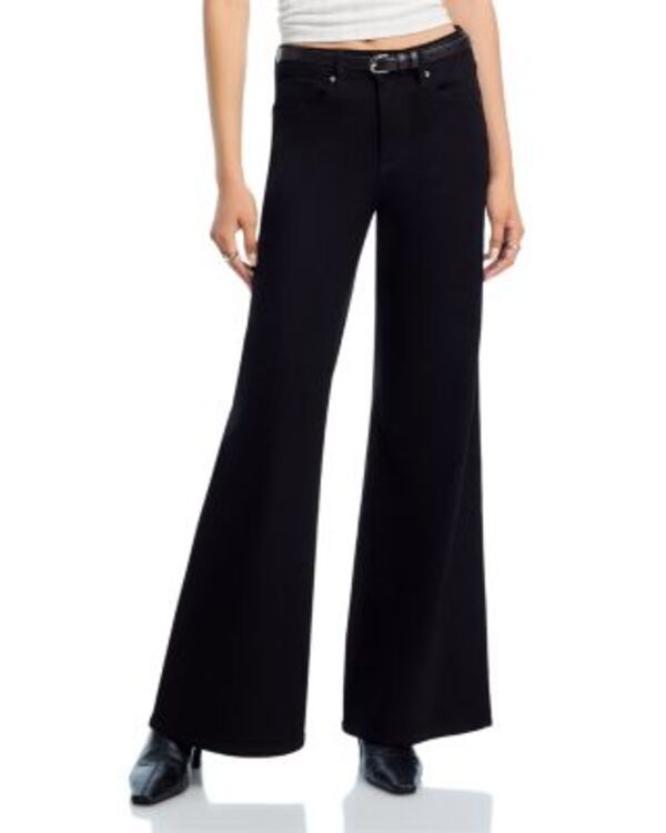 アクア レディース ボトムス デニムパンツ ワイドレッグ AQUA High Rise Wide Leg Jean Exclusive Black ブラック