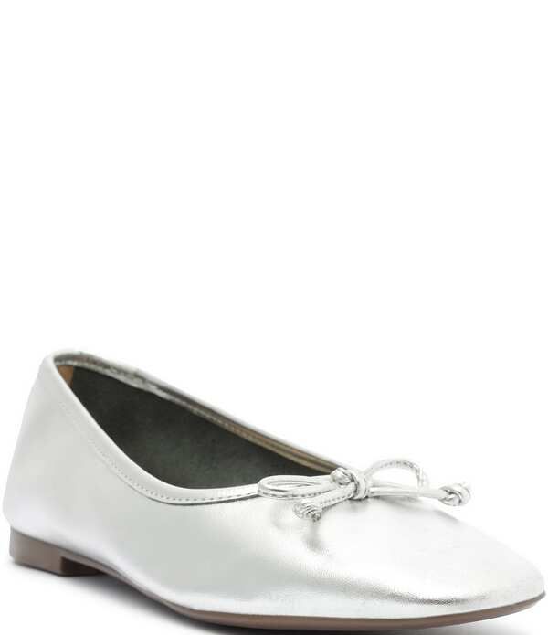 シュッツ レディース シューズ パンプス トール レザー Schutz Arissa Metallic Leather Ballerina Flats Prata メタリック