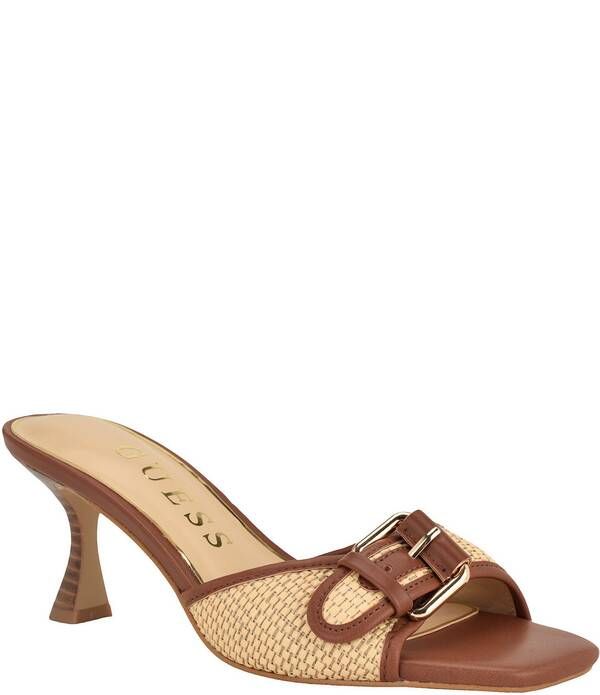 ゲス レディース シューズ ヒール サンダル Guess Dista 2 Dot Buckle Hardware Slide Sandals Light Natural