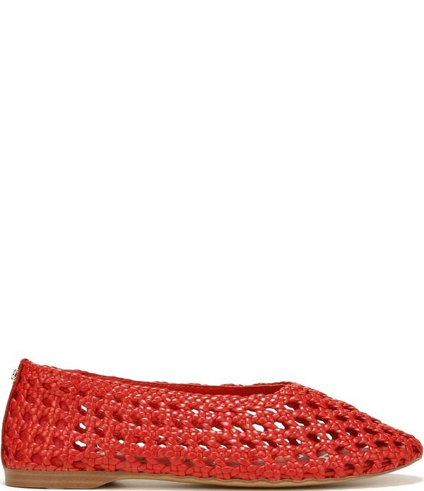 サムエデルマン レディース シューズ パンプス レザー Sam Edelman Shira Woven Leather Ballet Flats Red レッド