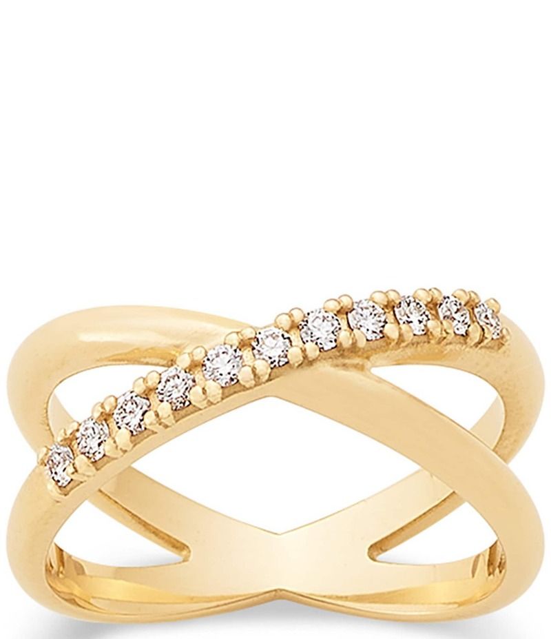 ジェームズ エイヴリー レディース アクセサリー 指輪 James Avery Diamond Pave Crossed Ring 14K Gold ゴールド