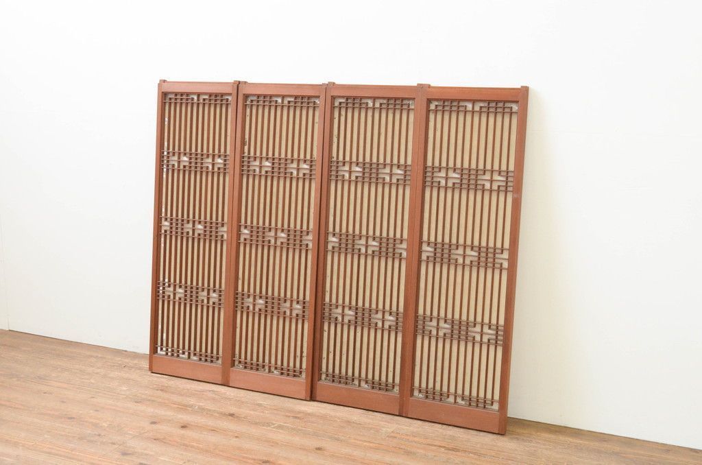 ▼現状販売▼ 書院障子戸4枚セット アンティーク建具 昭和初期 4～7営業日前後で発送(※修理加工希望の方3ヶ月程で発送) R-067200