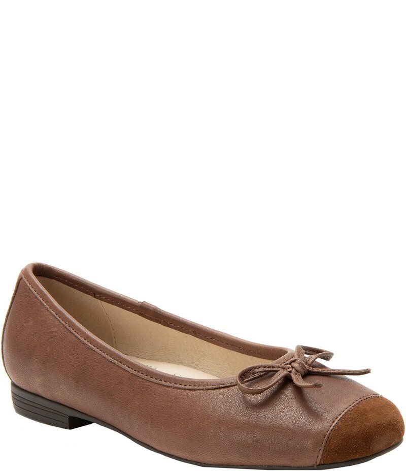 アレグリア レディース シューズ パンプス キャップ レザー Alegria Tayla Leather Cap Toe Ballet Bow Flats Gingerbread