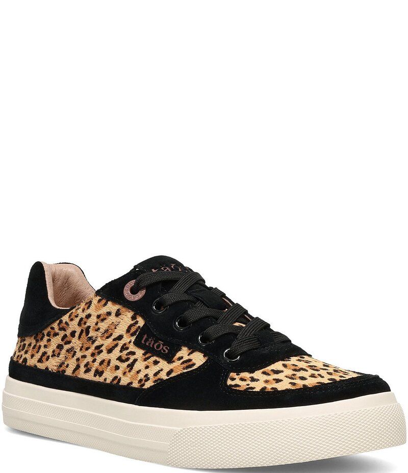 タオスフットウェア レディース シューズ スニーカー プラットフォーム プリント スエード Taos Footwear Pop Soul Cheetah Print Calf Hair and Sue