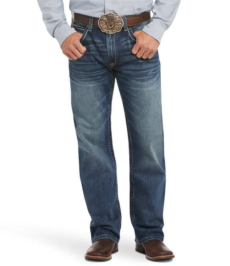 アリアト メンズ ボトムス デニムパンツ リラックスフィット ブーツカット ブーツ ジーンズ Ariat M4 Preston Relaxed Fit Bootcut Jeans Blue ブルー
