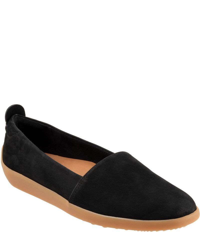 ソフトウォーク レディース シューズ スニーカー スエード SoftWalk Deva Nubuck Suede Slip Ons Black Nubuck ブラック
