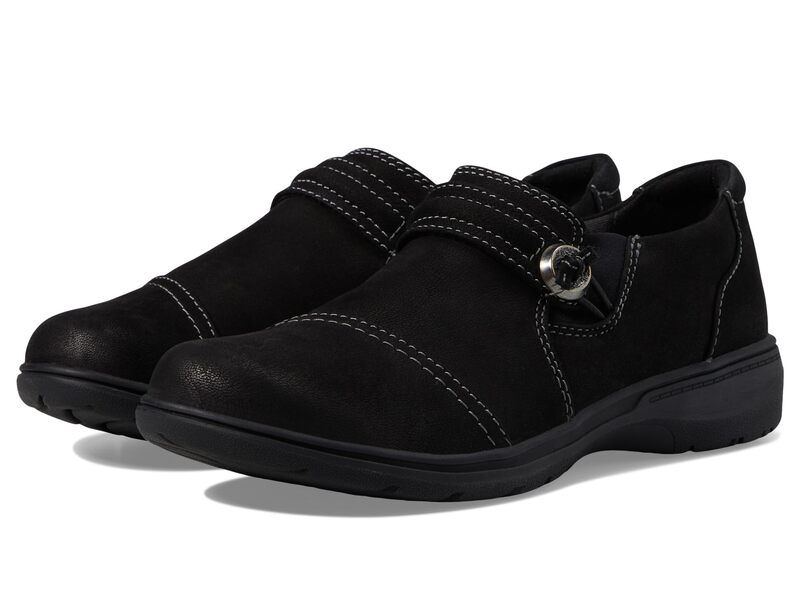 クラークス レディース シューズ スリッポン・ローファー Clarks Carleigh Pearl Black Nubuck ブラック