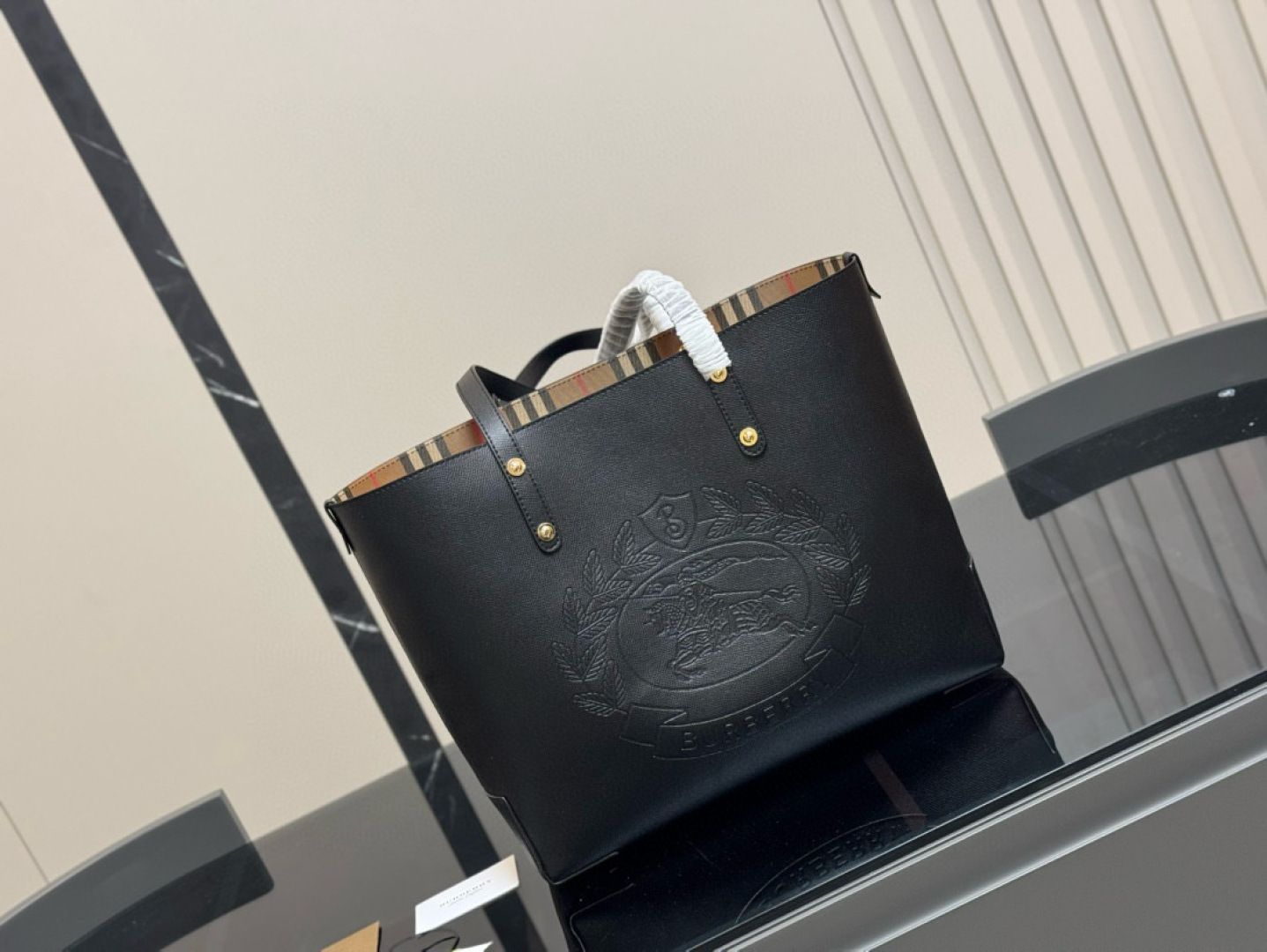 【今日特価】Burberry Canvas Shopping Tote Bag 35×30cm-WTO輸入