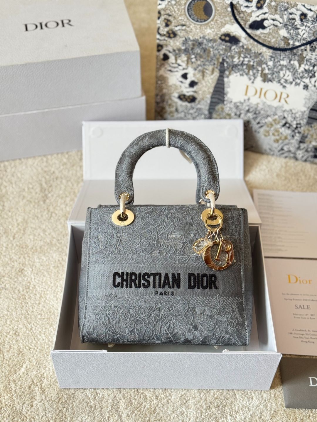 【今日特価】Dior Lady D-Lite Embroidery Bag - スターコピー エンブロイドリーデイヴィッドバッグ-WTO輸入2