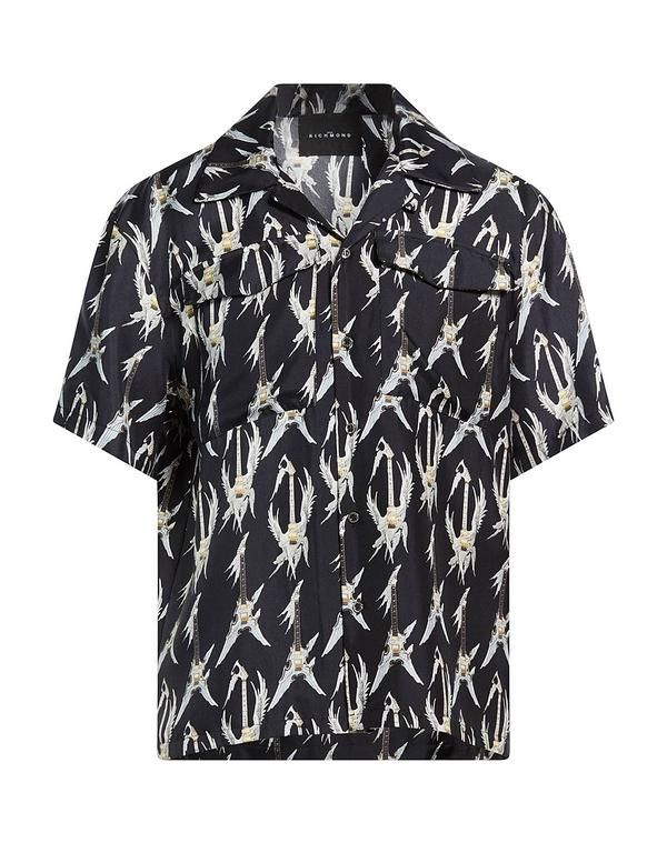 ジョン リッチモンド メンズ トップス シャツ JOHN RICHMOND 柄入りシャツ Black ブラック